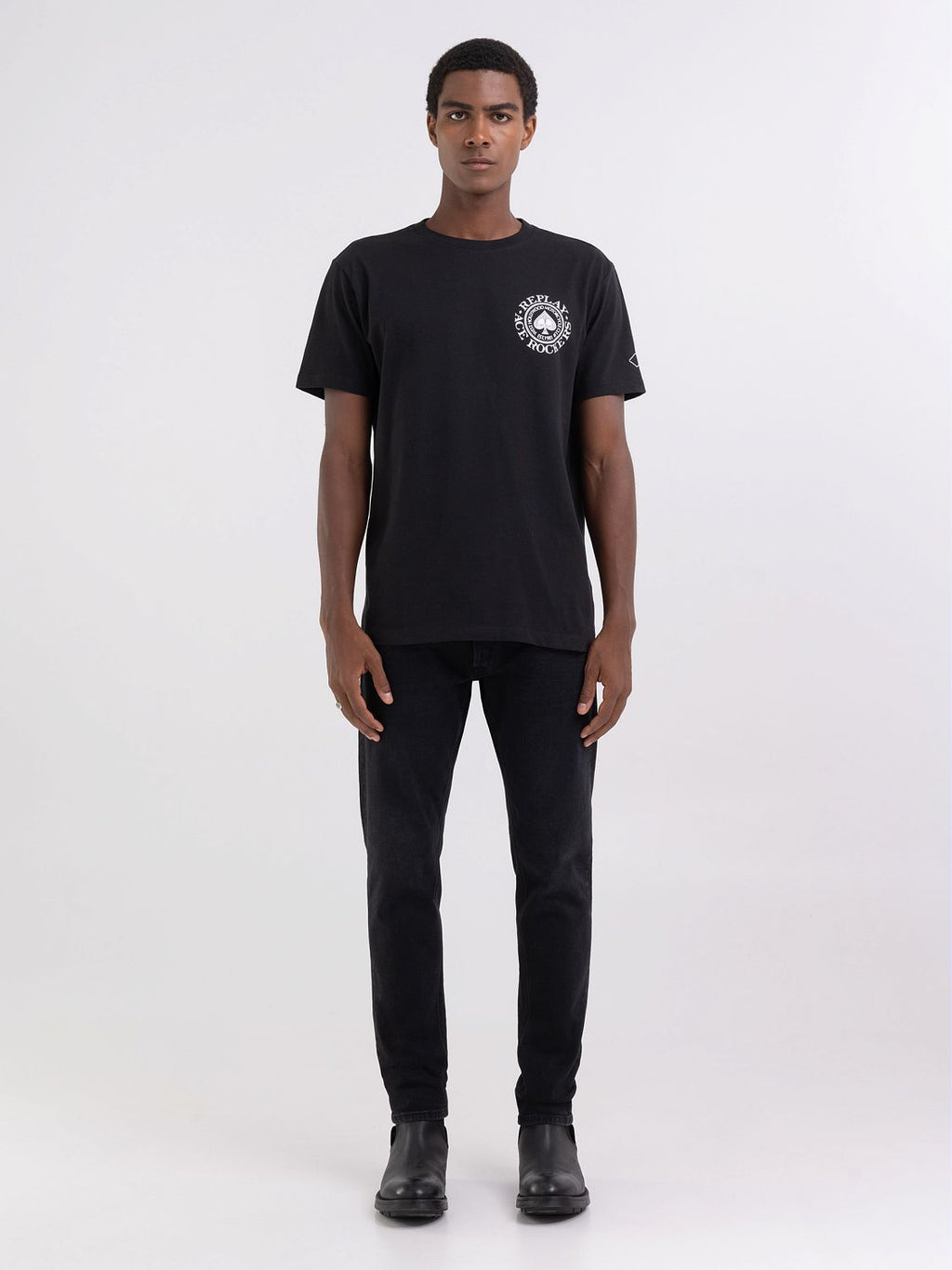 REPLAY T-SHIRT WITH MOTORCYCLE CLUB PRINT