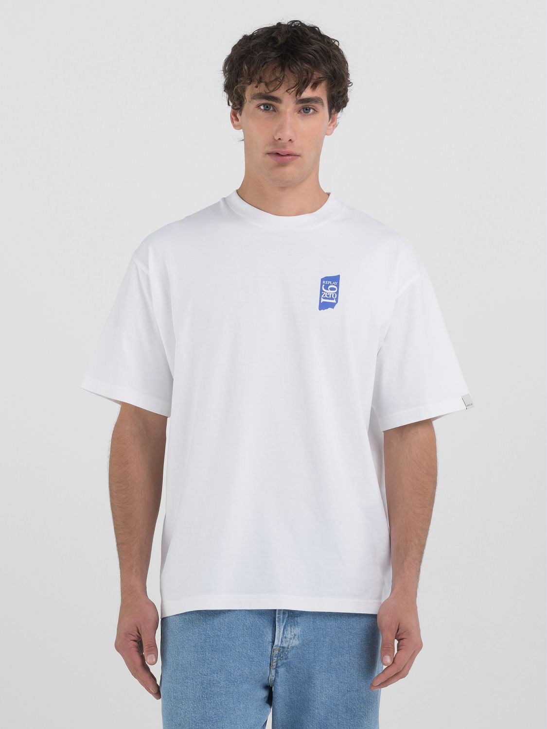 REPLAY GENDERLESS CREW-NECK T-SHIRT WITH 9ZERO1 LOGO