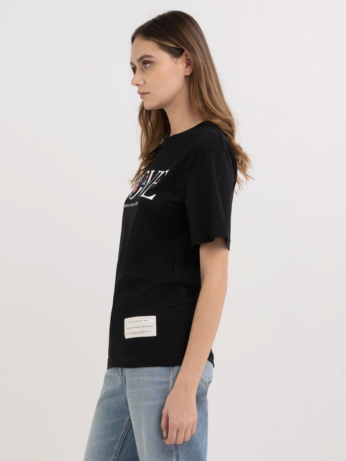 REPLAY T-SHIRT WITH PRINT AND EMBROIDERY